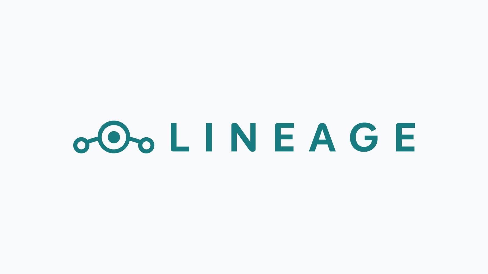 شعار LineageOS النصي ورمز الدوائر المترابطة على خلفية فاتحة، مستخدمان كرسم توضيحي للعلامة التجارية.